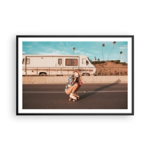 Affisch i svart ram - Ett leende, tack! - 91x61 cm