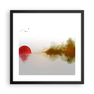 Affisch i svart ram - Ett löfte om lugn - 40x40 cm