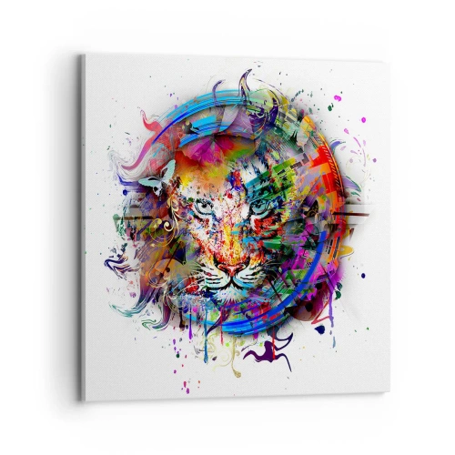 Canvastavla - Bild på duk - Lurar bakom regnbågen - 70x70 cm