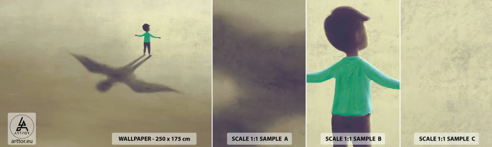 Provbit av självhäftande fototapet Deluxe Sticker - Framtidens hjälte - Abstraktion, Fantasi, Bit - 100x30 cm