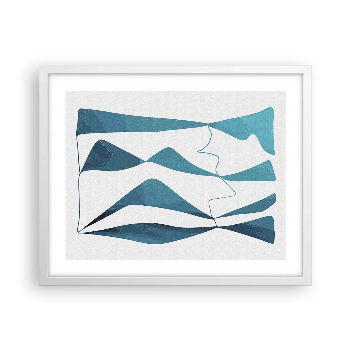 Affisch i vit ram - Abstraktion: en turkos förening - 50x40 cm