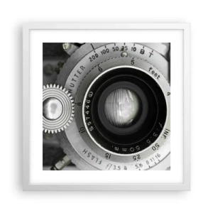 Affisch i vit ram - En berättelse om Hollywood - 40x40 cm