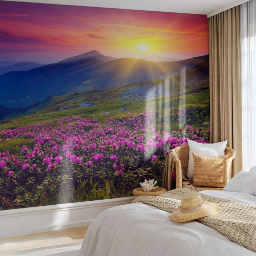 Fototapet Premium Canvas - … Bergtallen doftar och örterna luktar runt omkring - Landskap, Berg, Solnedgång - 100x70 cm