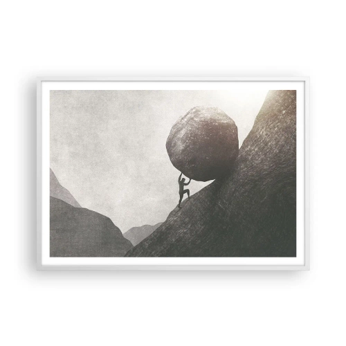 Affisch i vit ram - Jag tror i strid mot hoppet - 100x70 cm