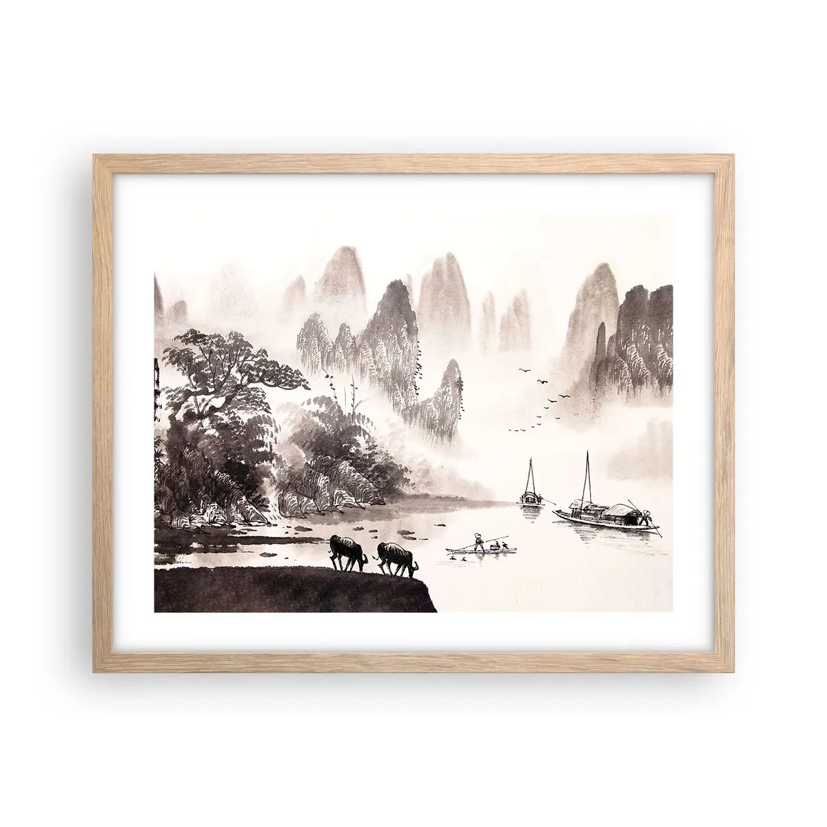 Affisch i ram av ljusek - Österns exotiska vardag - 50x40 cm