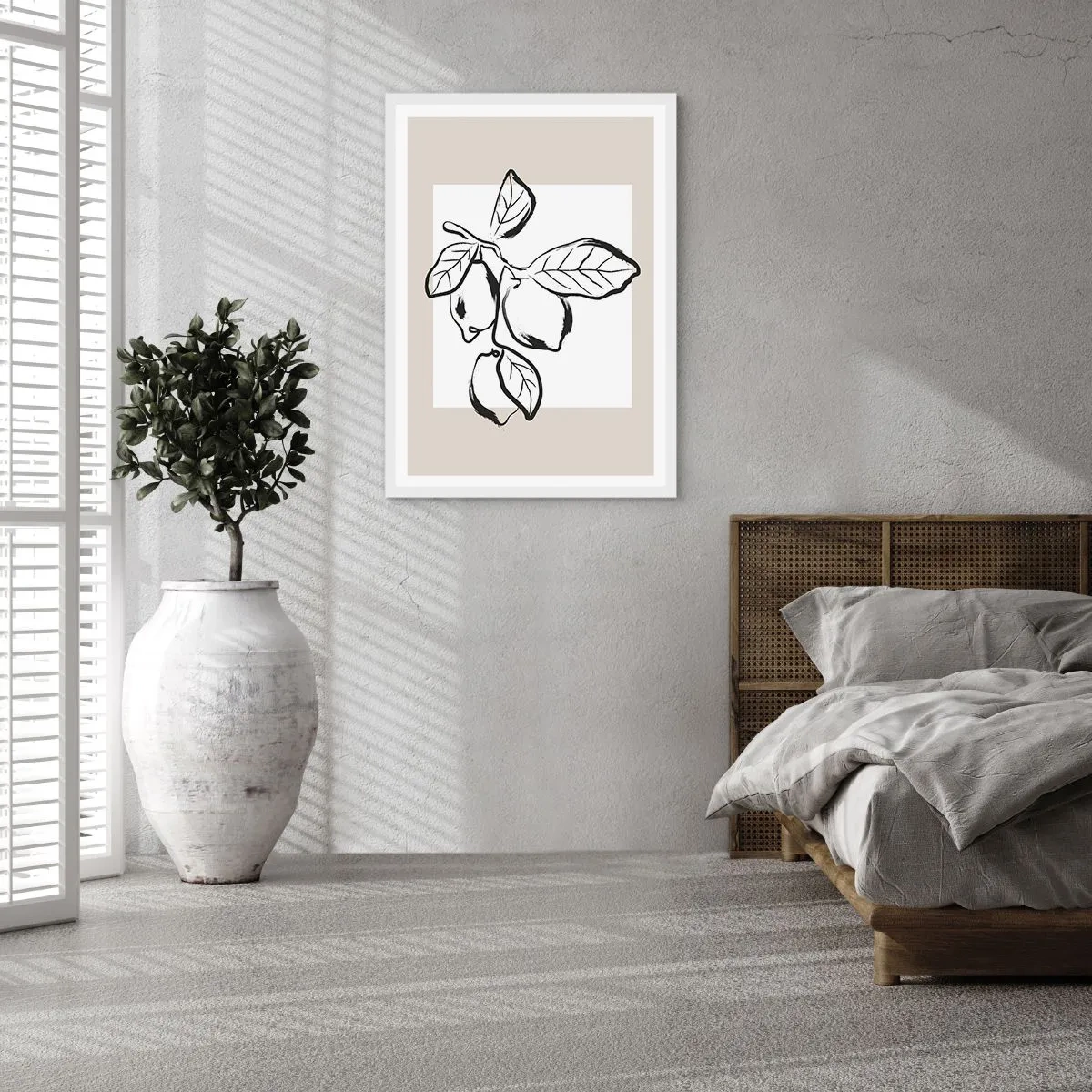 Affisch i vit ram - Där citronen mognar... - 50x70 cm