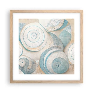 Affisch i ram av ljusek - Vad döljer musslan? - 40x40 cm