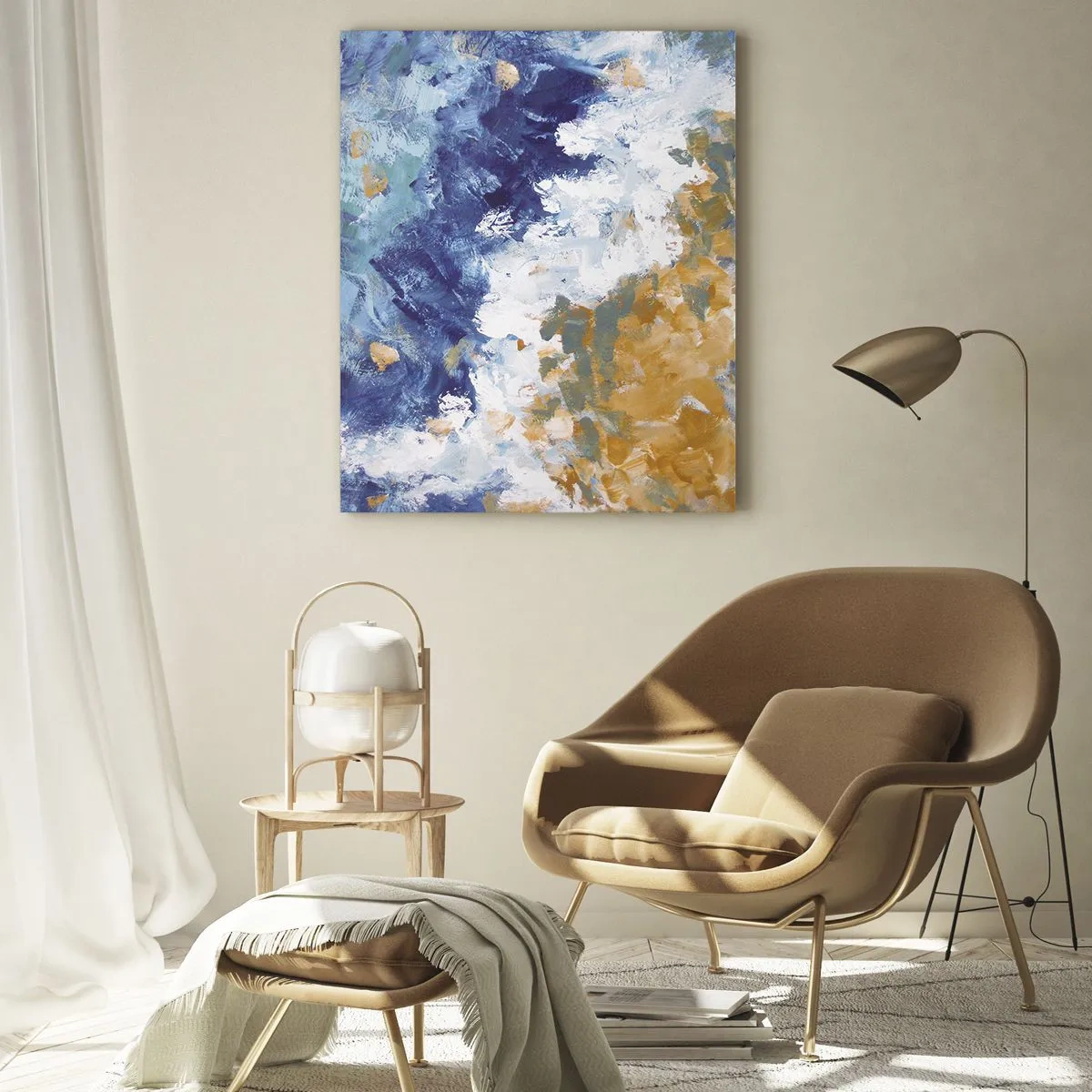 Glastavla - Bild på glas - Elementens dans - 50x70 cm