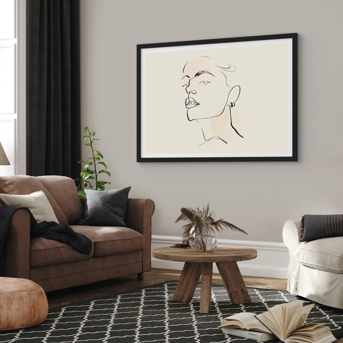 Affisch i svart ram - Stolt blick - 91x61 cm