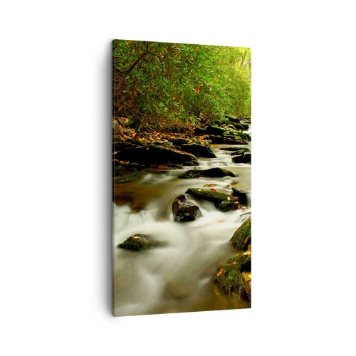 Canvastavla - Bild på duk - Som flytande silver - 45x80 cm