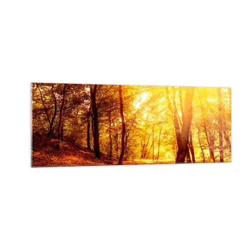 Glastavla - Bild på glas - Mot guldgläntan - 140x50 cm