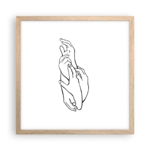 Affisch i ram av ljusek - Hand i hand - 40x40 cm