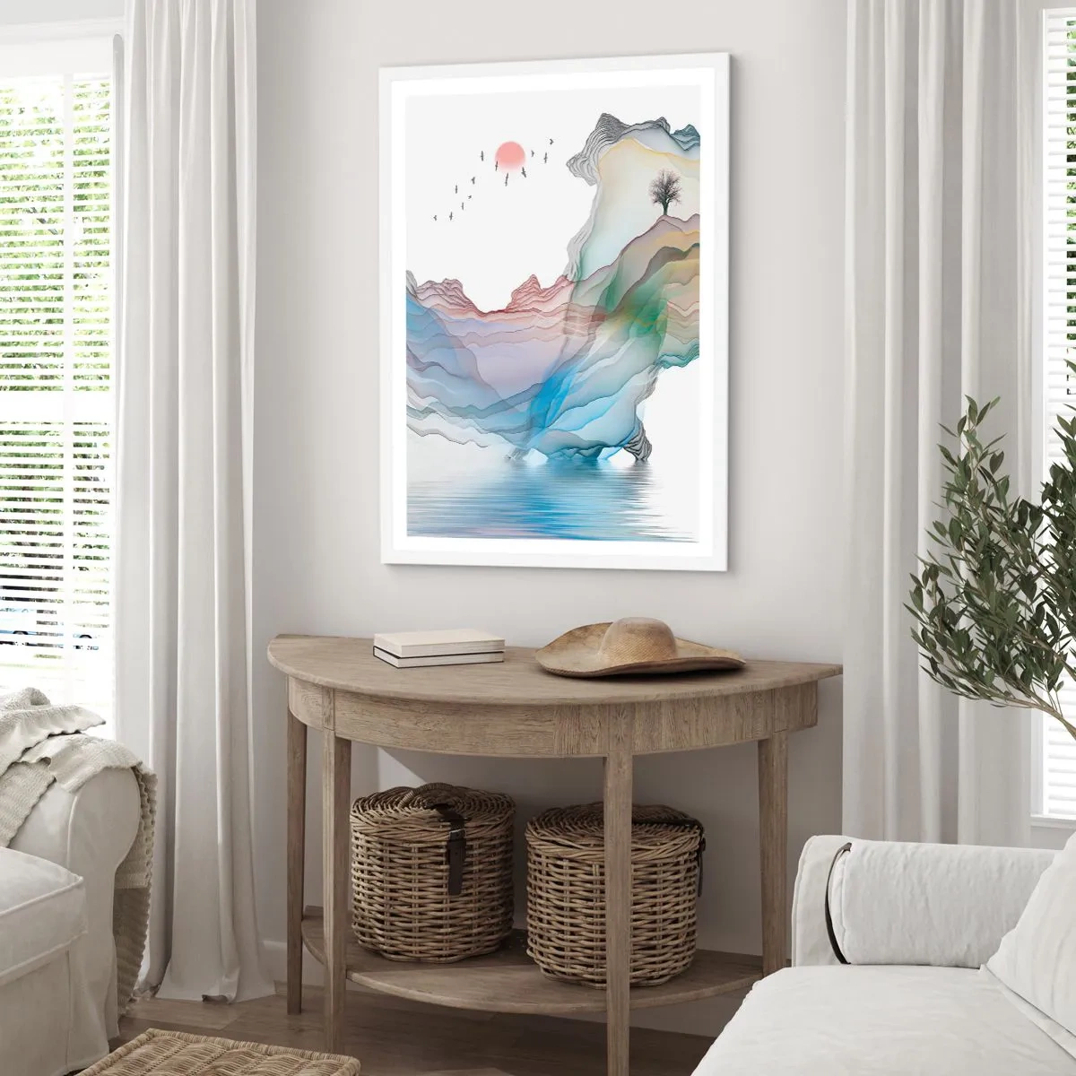 Affisch i vit ram - Mot kristallfjäll - 40x50 cm
