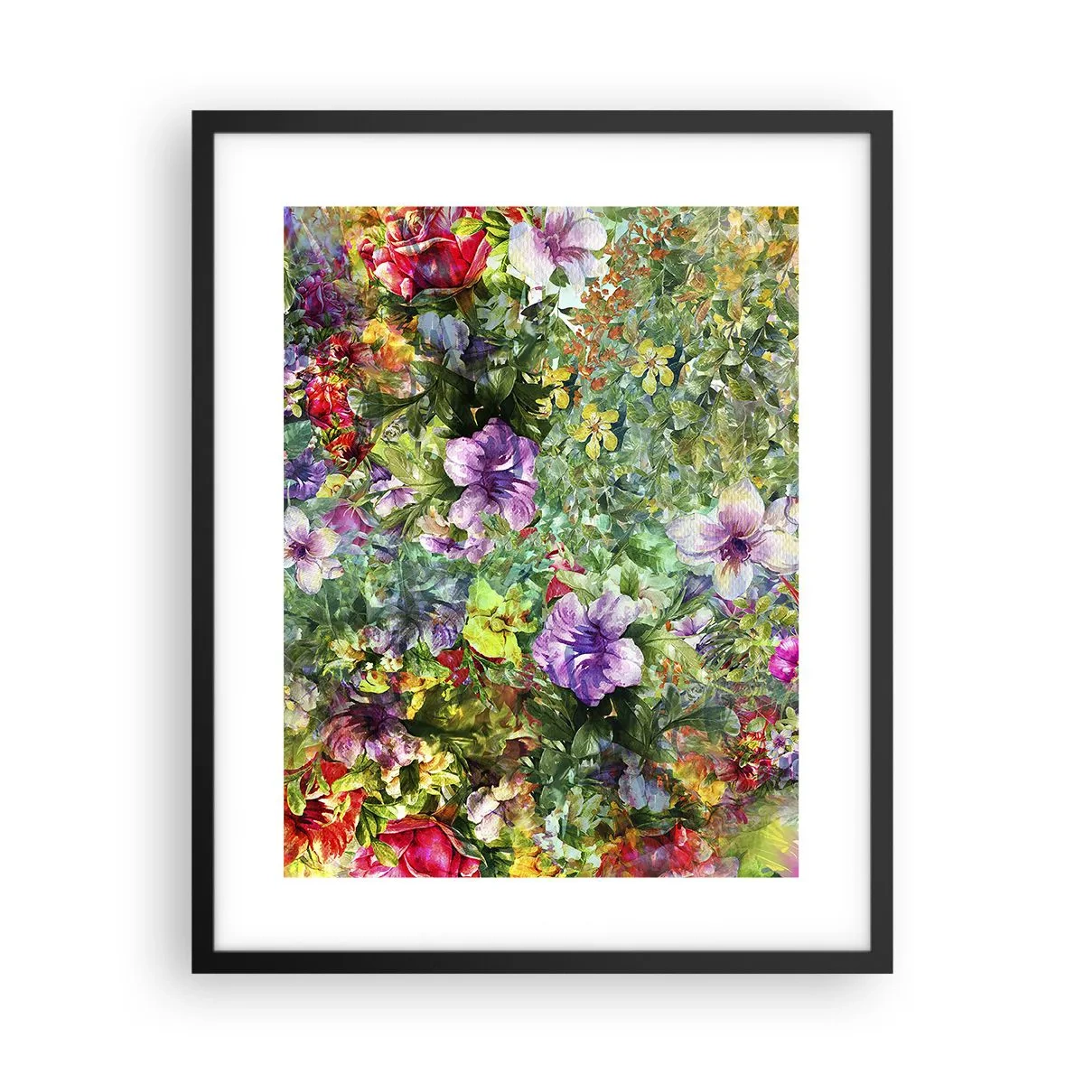 Affisch i svart ram - Ta en dopp i blommorna - 40x50 cm