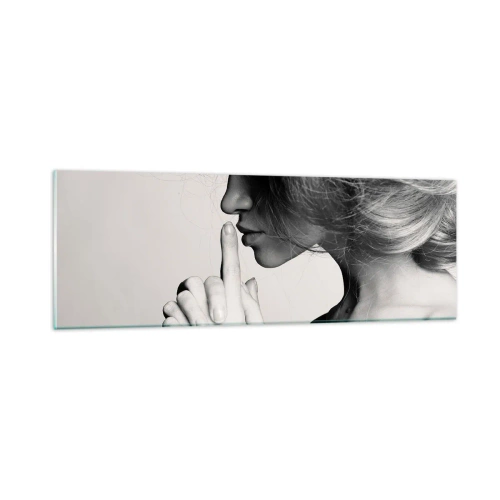 Glastavla - Bild på glas - Lyssnar på sig själv - 90x30 cm