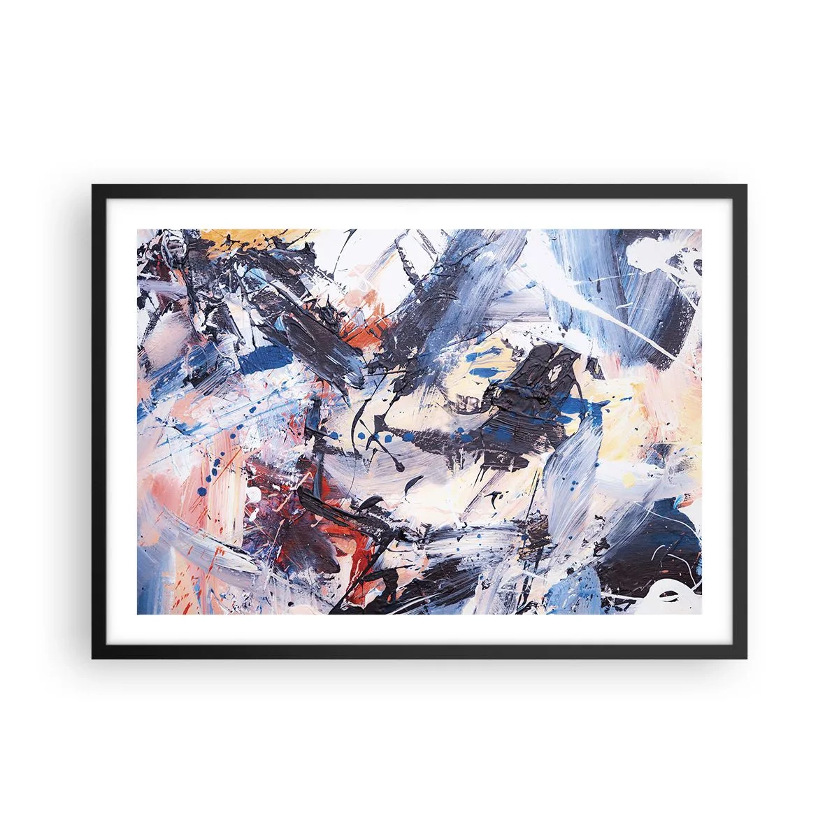 Affisch i svart ram - Abstraktionen galna dans - 70x50 cm