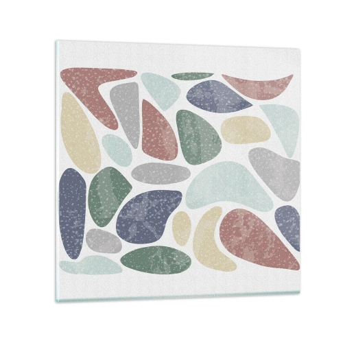 Glastavla - Bild på glas - Mosaik av pulveriserade färger - 30x30 cm