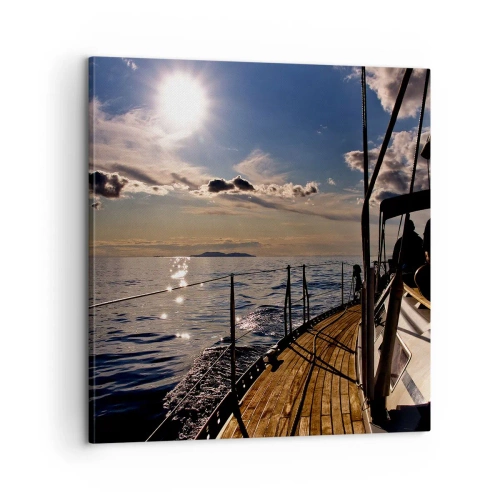 Canvastavla - Bild på duk - Under seglen mot solen - 60x60 cm