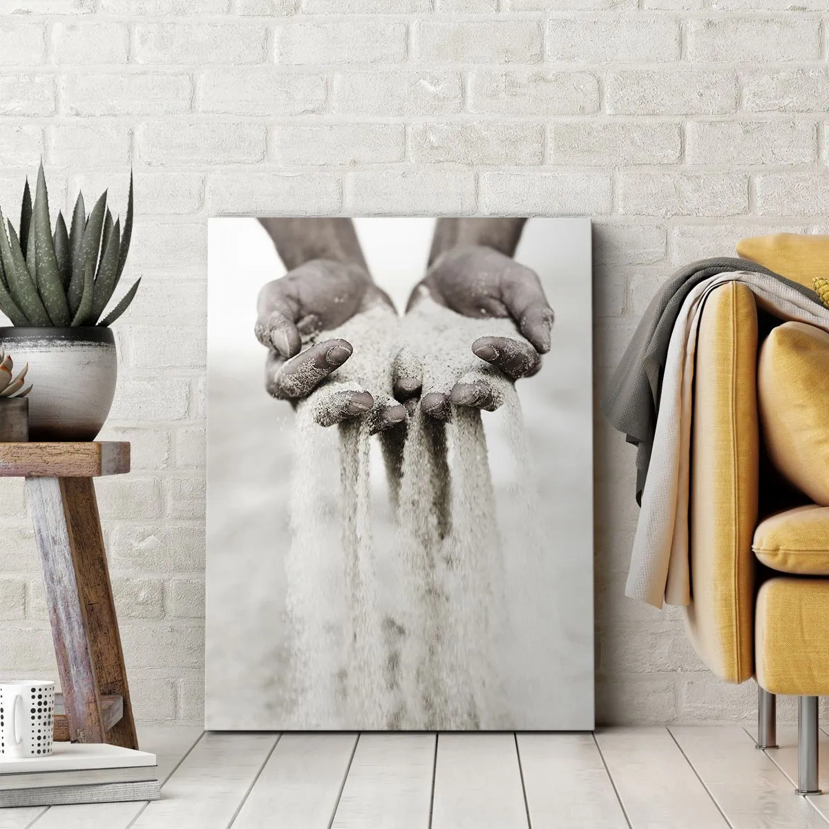Canvastavla - Bild på duk - Med dessa händer... - 45x80 cm