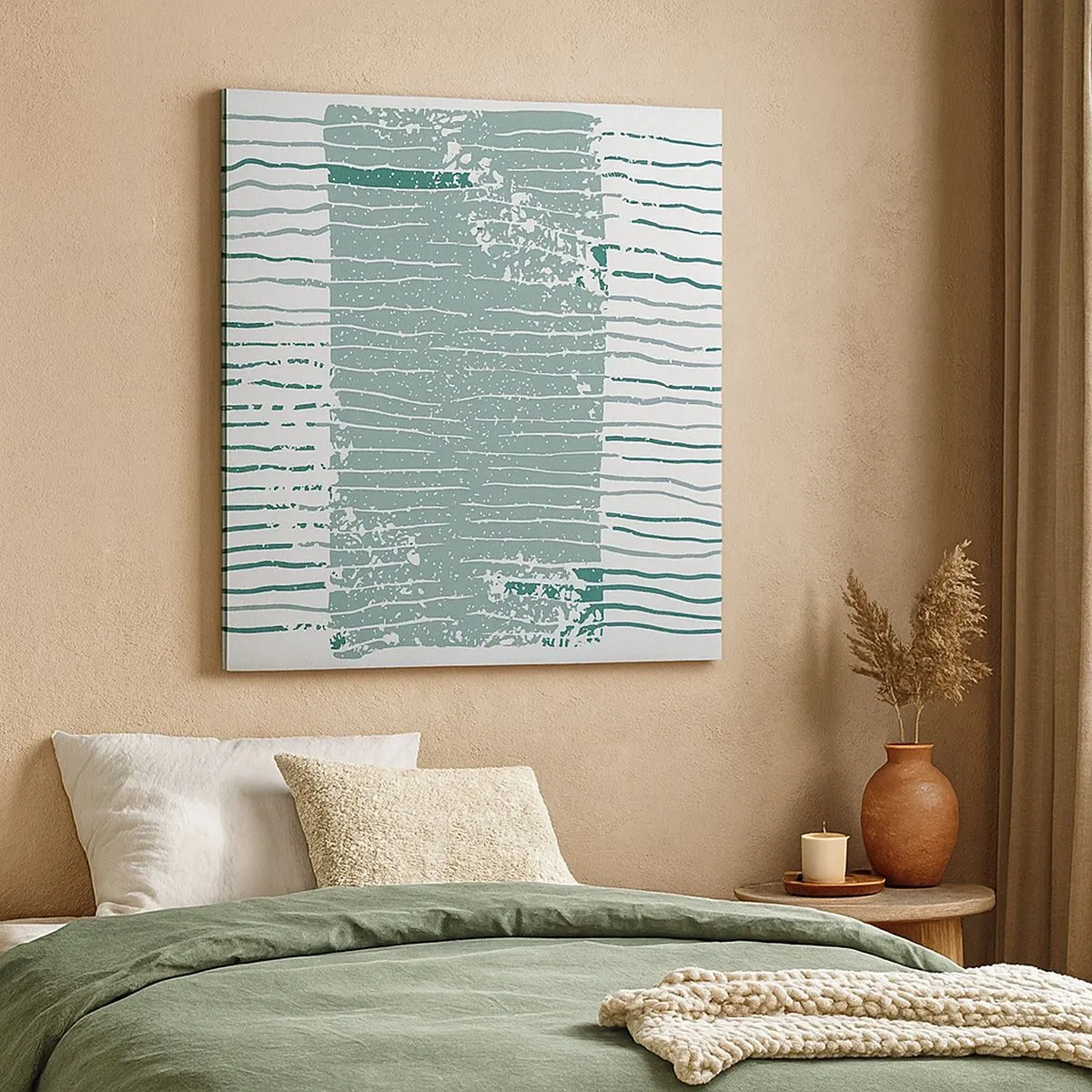 Canvastavla - Bild på duk - Marin abstraktion - 30x30 cm