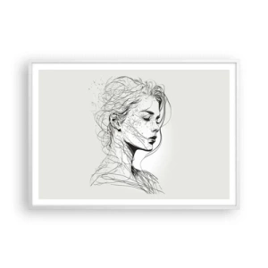 Affisch i vit ram - Porträtt i drömmar - 100x70 cm