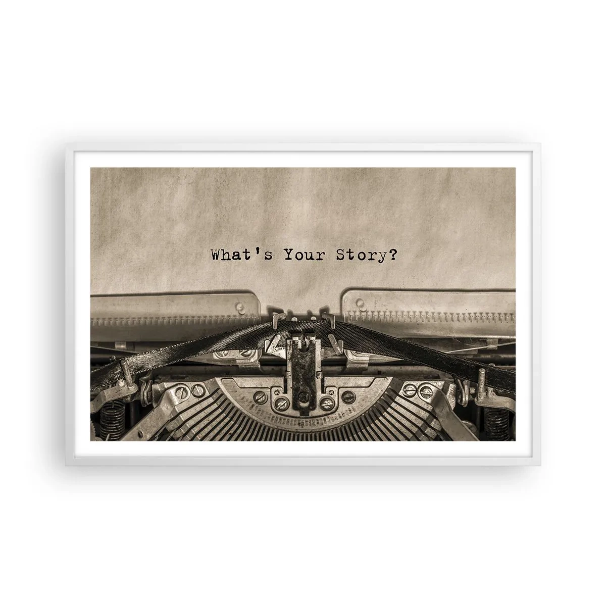 Affisch i vit ram - Svara mig - 91x61 cm