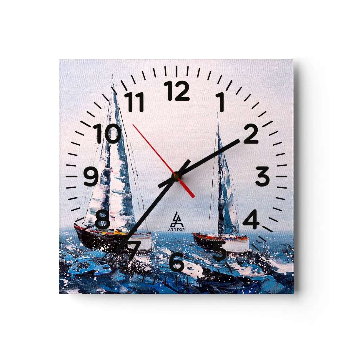Väggklocka - Klocka på glas - Vindens broderskap - 30x30 cm