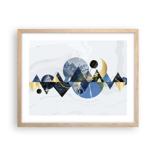 Affisch i ram av ljusek - Geometriskt landskap - 50x40 cm
