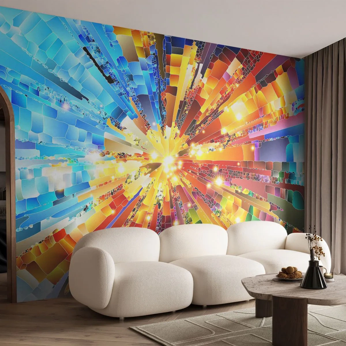 Självhäftande Fototapet Deluxe Sticker - In medias res - Abstraktion, Bit, 3D - 250x175 cm