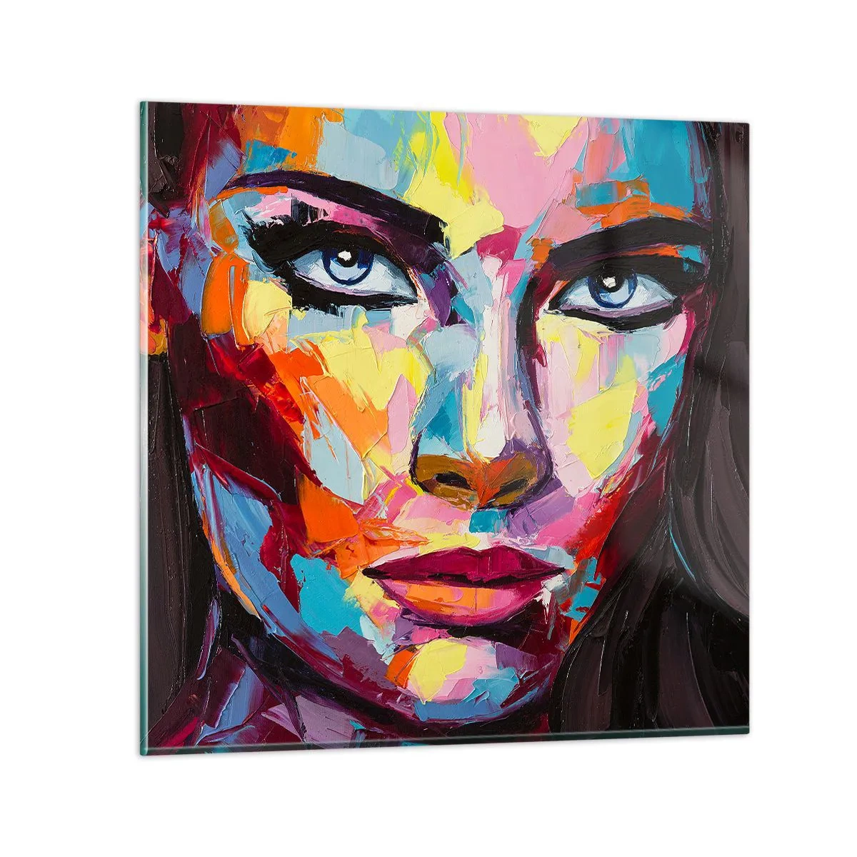 Glastavla - Bild på glas - Själen är också färgglad - 60x60 cm