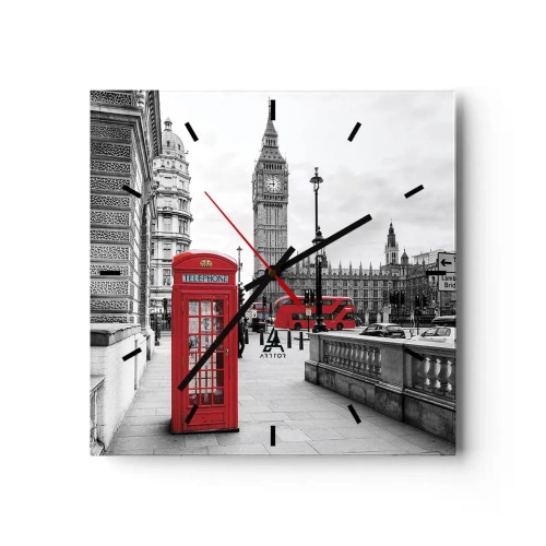 Väggklocka - Klocka på glas - London utan tvekan - 30x30 cm