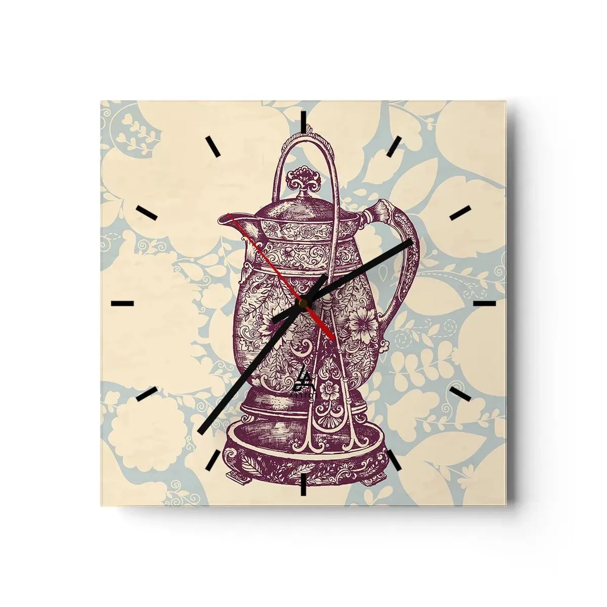 Väggklocka - Klocka på glas - Skönhet av det vardagliga livet - 40x40 cm