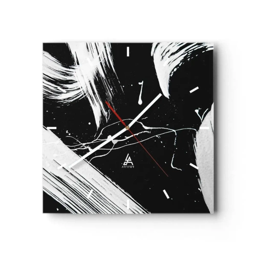 Väggklocka - Klocka på glas - Bryta mörkret - 30x30 cm