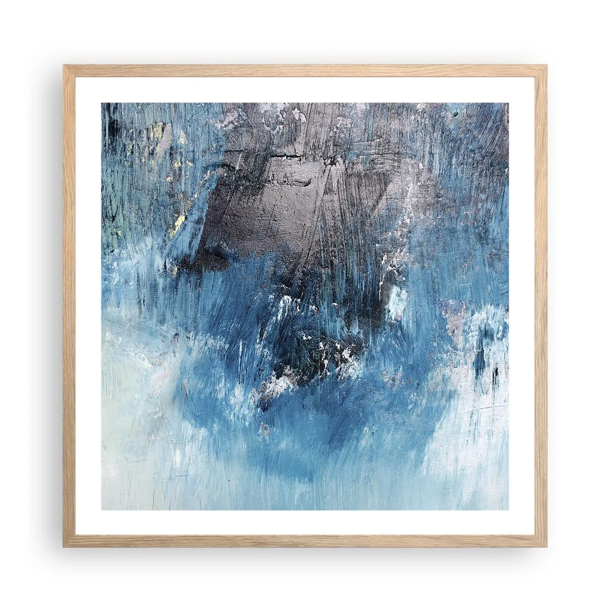 Affisch i ram av ljusek - Blå rapsodi - 60x60 cm