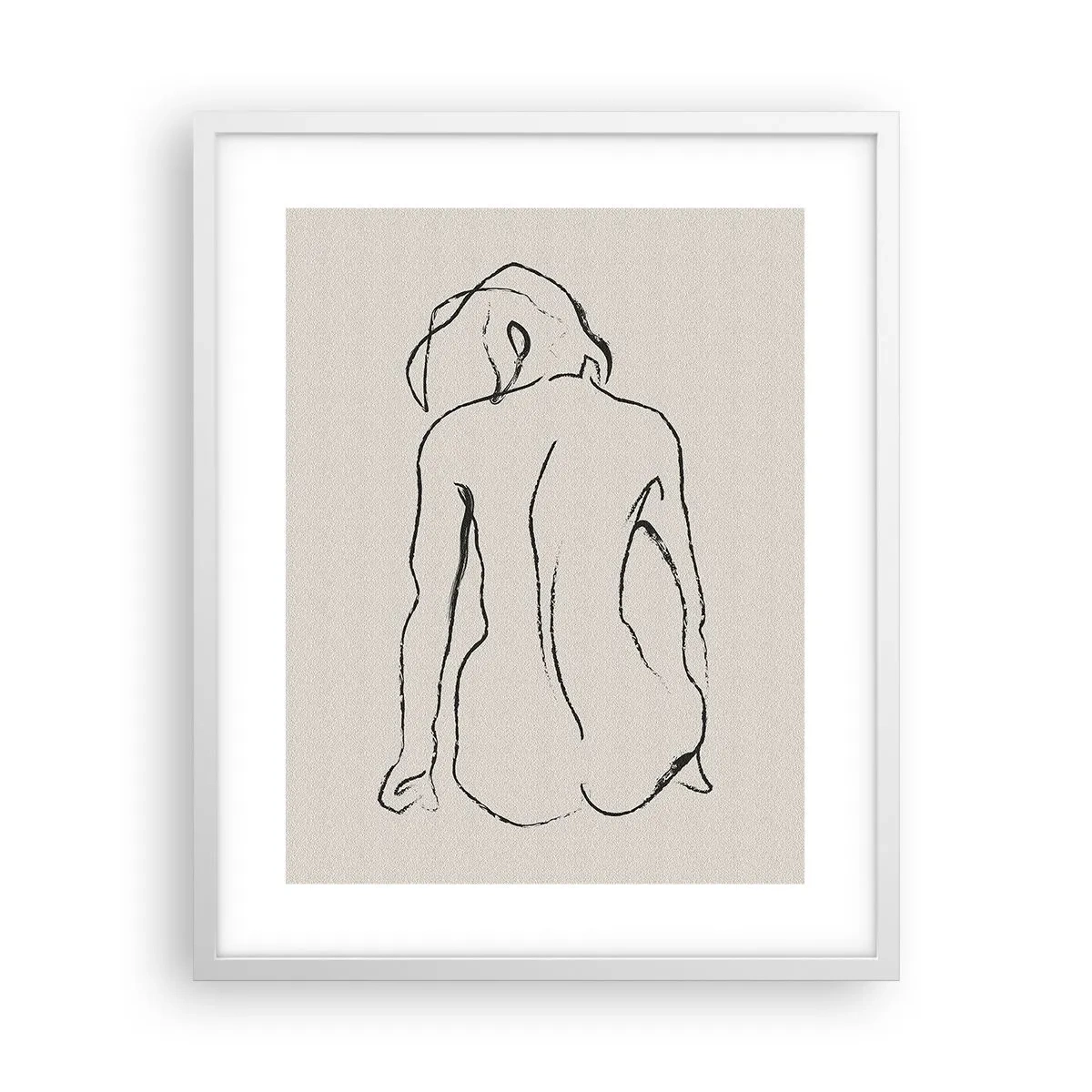 Affisch i vit ram - Naken flicka - 40x50 cm