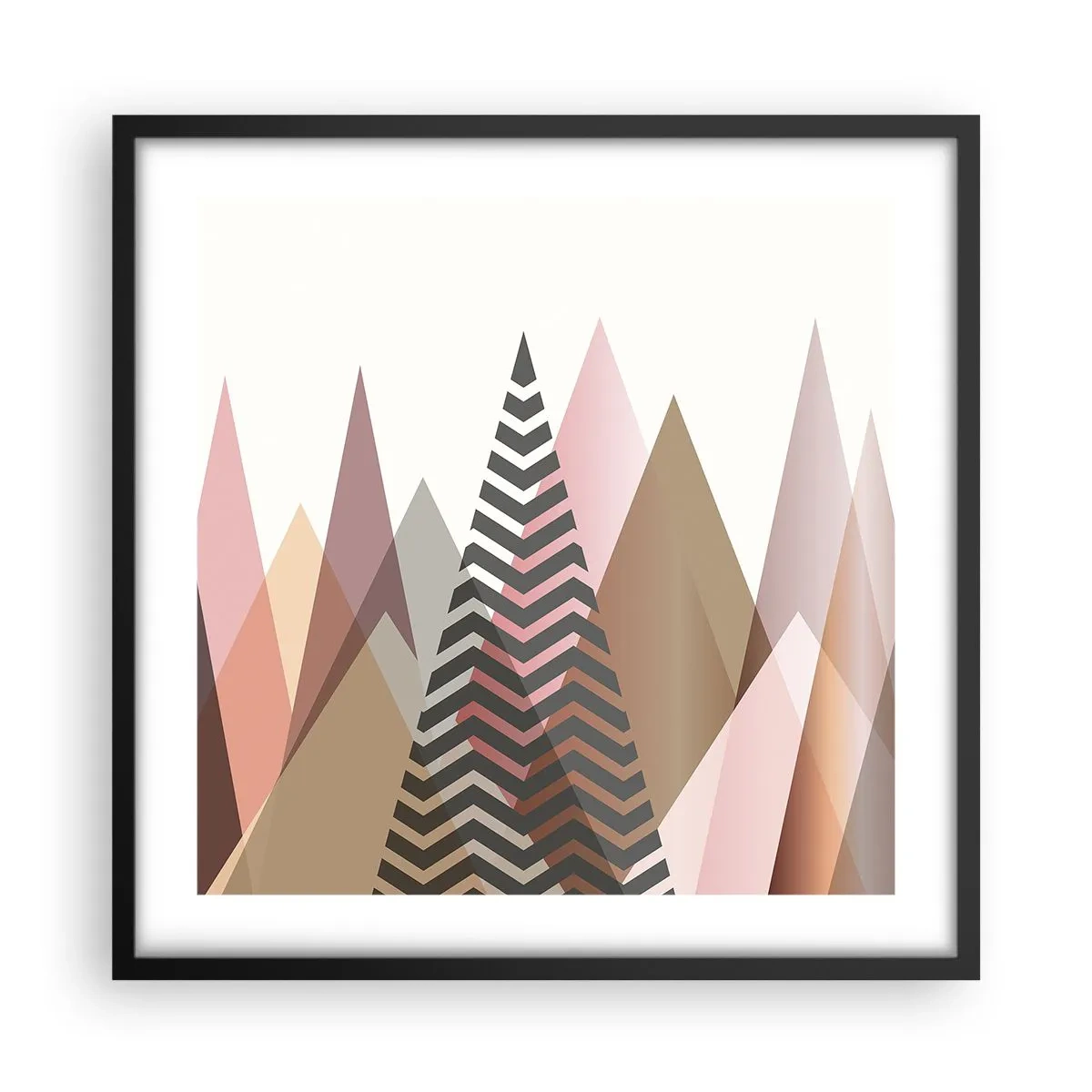Affisch i svart ram - Utsikt över pyramider - 50x50 cm