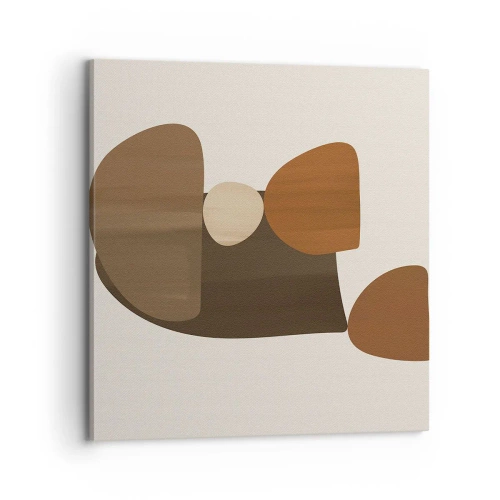 Canvastavla - Bild på duk - Komposition i brun - 70x70 cm