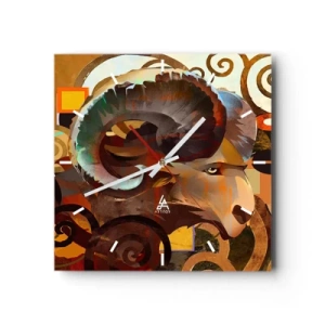 Väggklocka - Klocka på glas - Magi - religion - ritualer - 30x30 cm