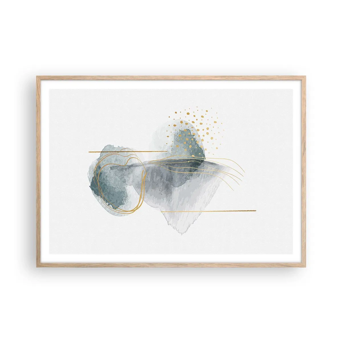 Affisch i ram av ljusek - Om gråhetens och guldets förhållanden - 100x70 cm