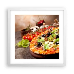 Affisch i vit ram - Ingredienser ur jorden - 40x40 cm