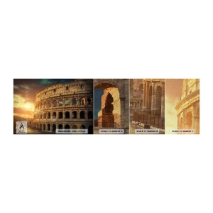 Provbit av fototapet Premium Canvas - Kolossalt intryck - Colosseum, Rom, Arkitektur - 100x30 cm