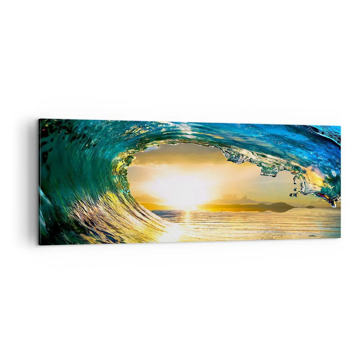 Canvastavla - Bild på duk - I smaragd-guld kristall - 140x50 cm