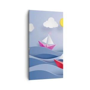 Canvastavla - Bild på duk - Det är så skönt att gunga bland vågorna - 55x100 cm