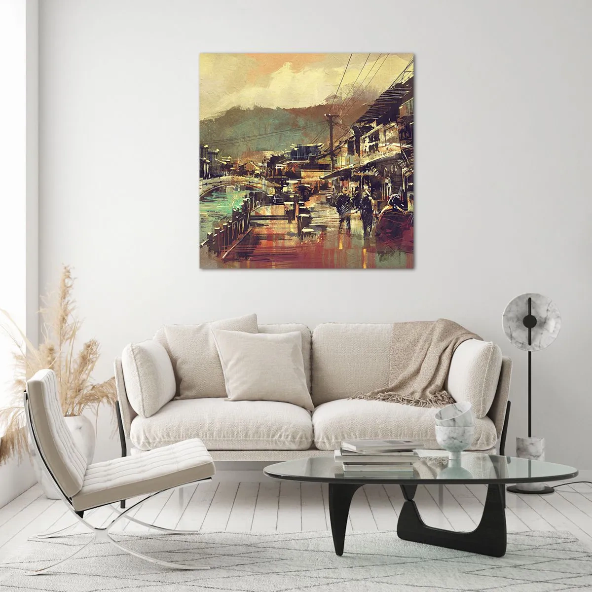 Glastavla - Bild på glas - Livet som gråskalans rikedom - 40x40 cm