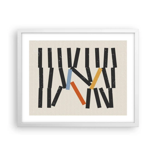 Affisch i vit ram - Domino - komposition - 50x40 cm