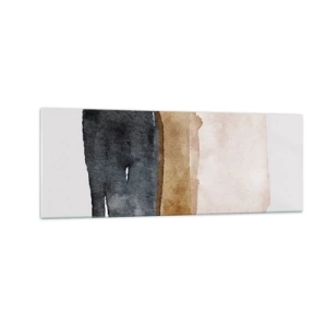 Glastavla - Bild på glas - Komposition av jordens färger - 140x50 cm