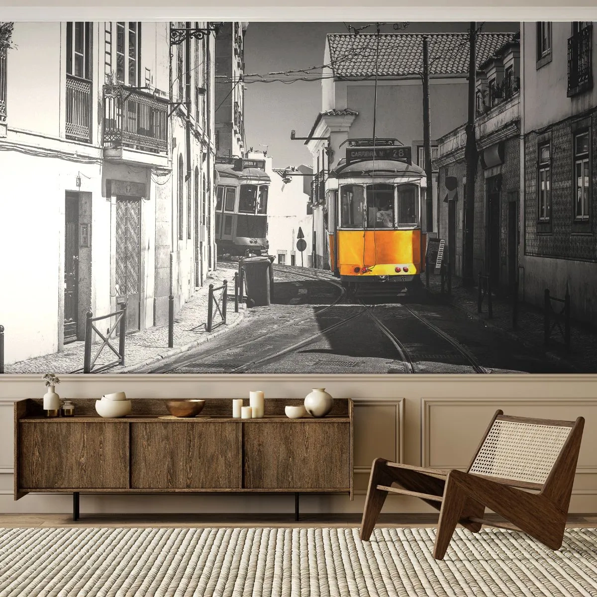 Fototapet Premium Sand - Lissabons anda - Stad, Lissabon, Arkitektur - 350x256 cm