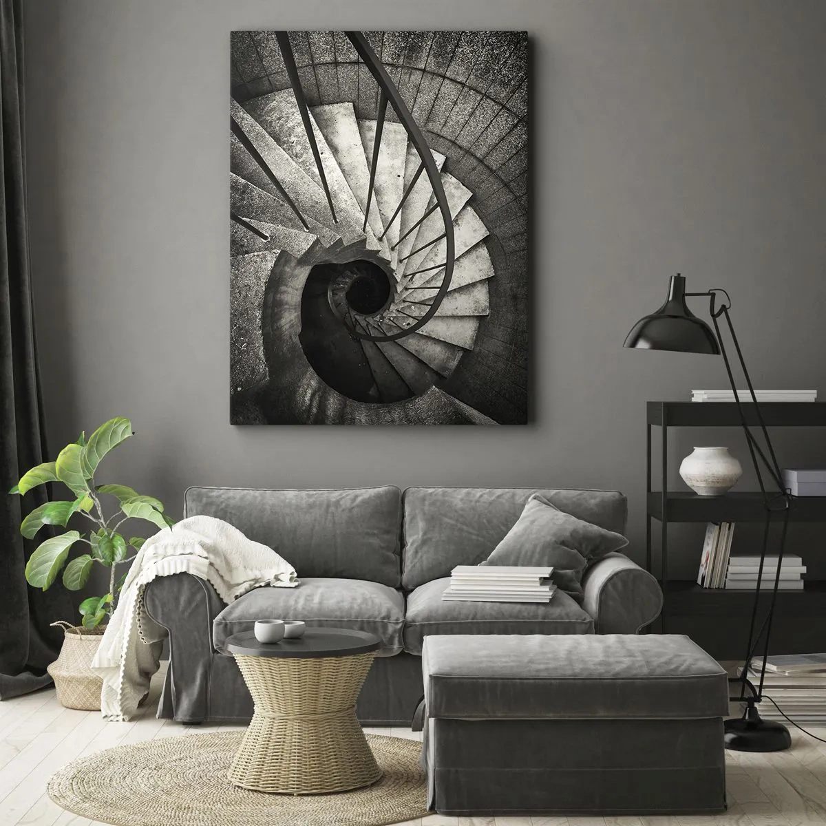 Canvastavla - Bild på duk - Uppför trappan, nedför trappan - 50x70 cm