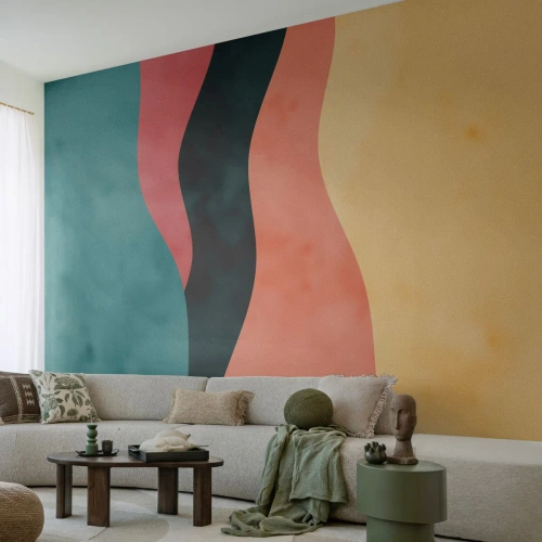 Fototapet Premium Sand - Enig oenighet - Abstraktion, Bit, Modern konst. - 150x105 cm