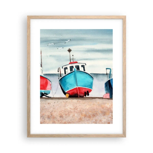 Affisch i ram av ljusek - Redo för fångst - 40x50 cm